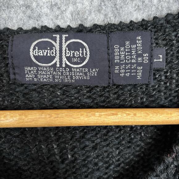 VTG David Brett Maximalist Linen Blend Sequin Sweater Womens L Bold 80s 90s Glam - Picture 5 of 7